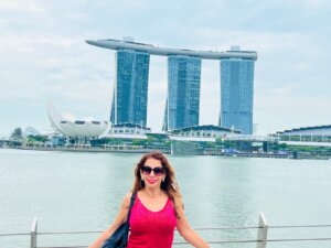 Amira Mor overlooking Marina Bay in Singapore